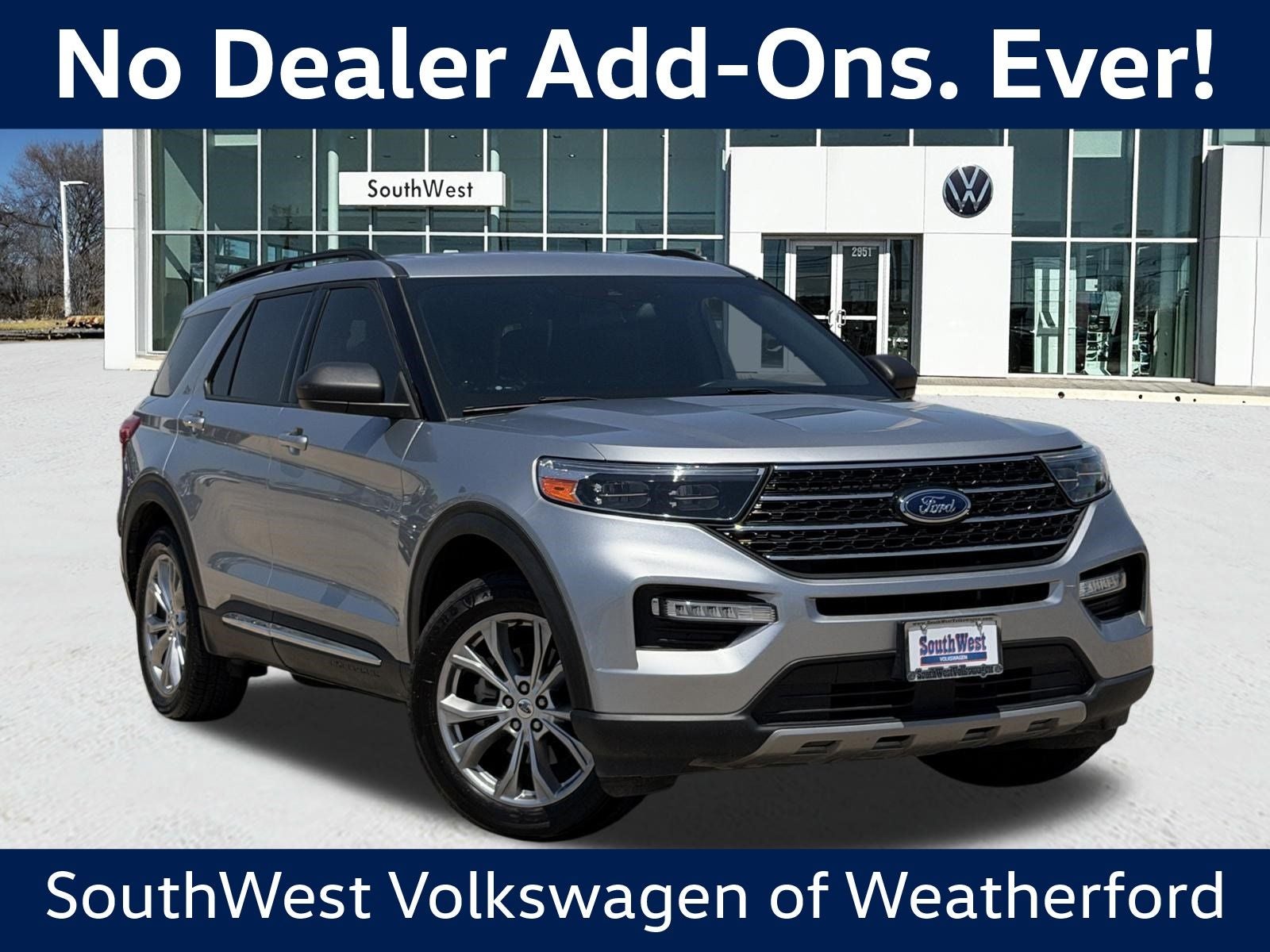 2020 Ford Explorer XLT in Silver — front three-quarter view