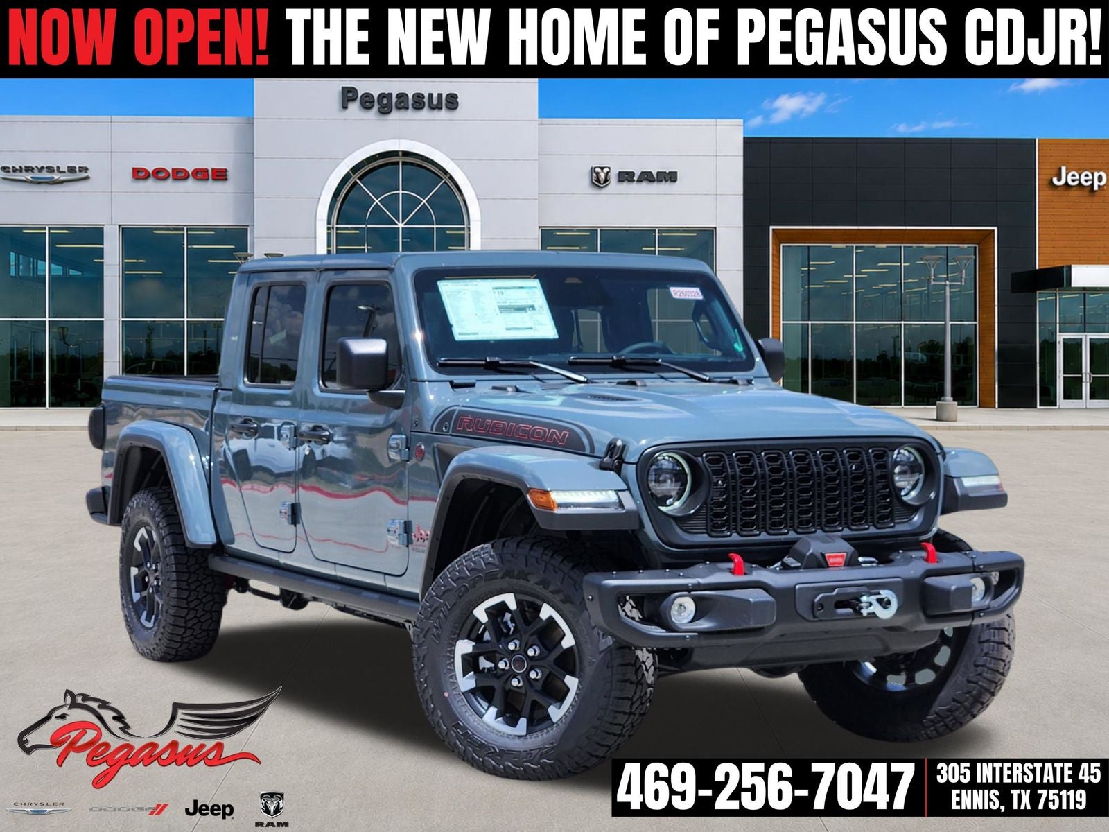 2026 Jeep Gladiator GLADIATOR SHADOW OPS 4X4 in Anvil Clear-Coat Exterior Paint — front three-quarter view