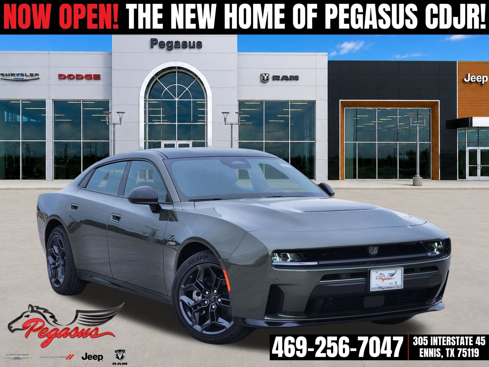 2026 Dodge Charger CHARGER R/T 4-DOOR AWD in Green Machine Exterior Paint — front three-quarter view