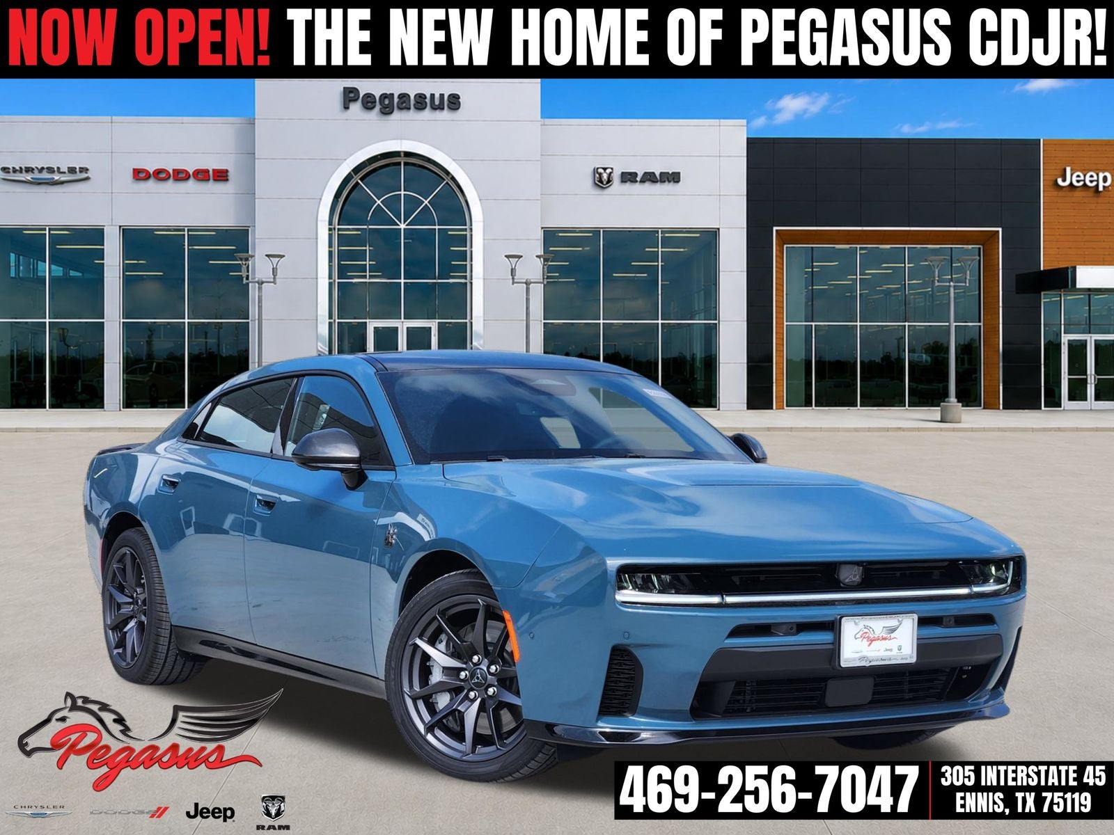 2026 Dodge Charger CHARGER SCAT PACK PLUS 4-DOOR AWD in Sub-Zero Exterior Paint — front three-quarter view