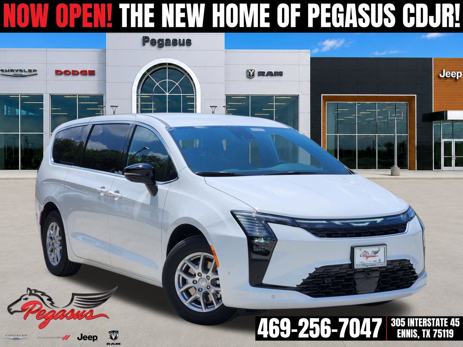 2027 Chrysler Pacifica PACIFICA SELECT in Bright White Clear-Coat Exterior Paint — front three-quarter view