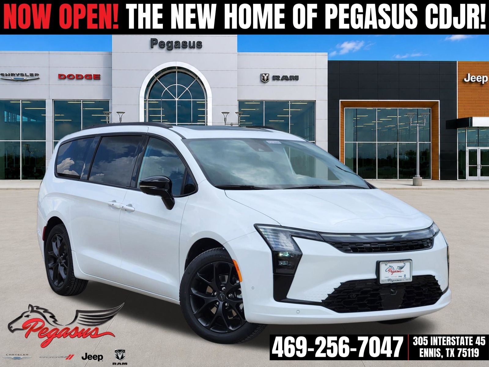 2027 Chrysler Pacifica PACIFICA LIMITED in Bright White Clear-Coat Exterior Paint — front three-quarter view
