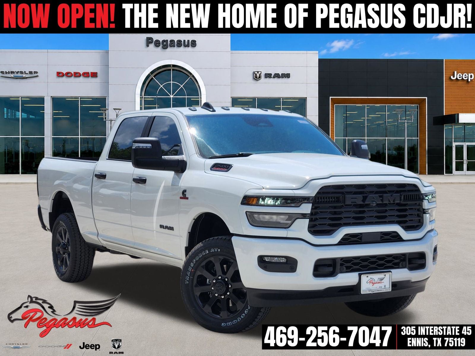2026 RAM Ram 2500 RAM 2500 LONE STAR CREW CAB 4X4 6'4' BOX in Bright White Clear-Coat Exterior Paint — front three-quarter view