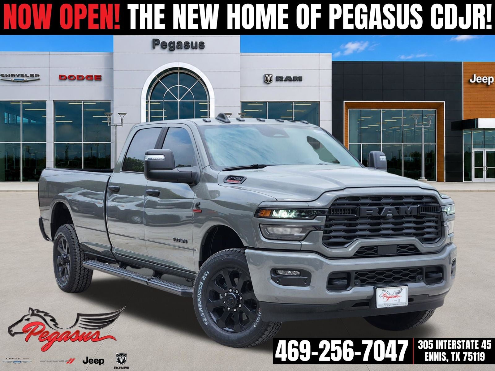 2026 RAM Ram 2500 RAM 2500 LONE STAR CREW CAB 4X4 8' BOX in Ceramic Gray Clear-Coat Exterior Paint — front three-quarter view