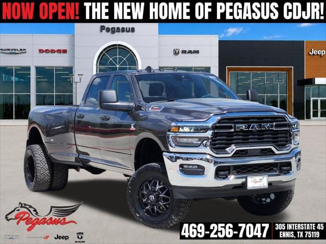 2026 RAM Ram 3500 RAM 3500 TRADESMAN CREW CAB 4X4 8' BOX in Granite Crystal Metallic Clear-Coat Exterior Paint — front three-quarter view