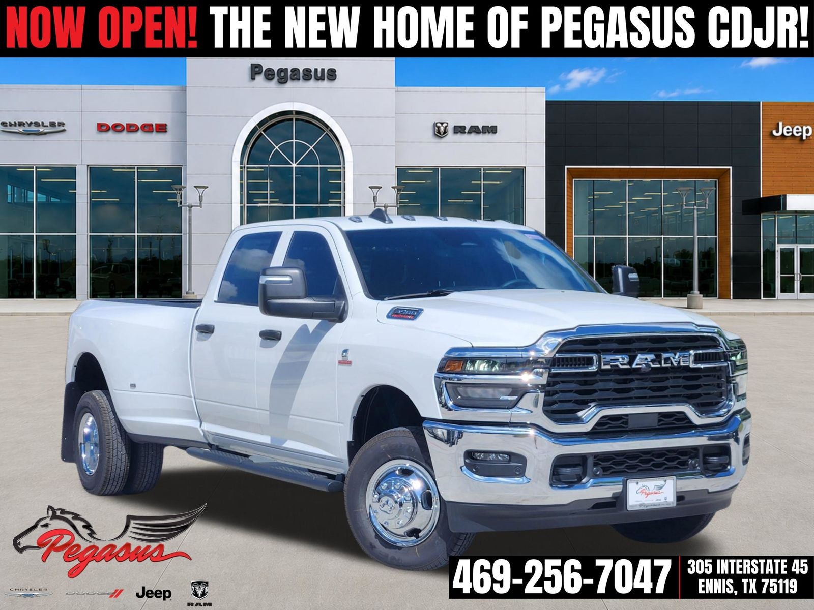 2026 RAM Ram 3500 RAM 3500 TRADESMAN CREW CAB 4X4 8' BOX in Bright White Clear-Coat Exterior Paint — front three-quarter view