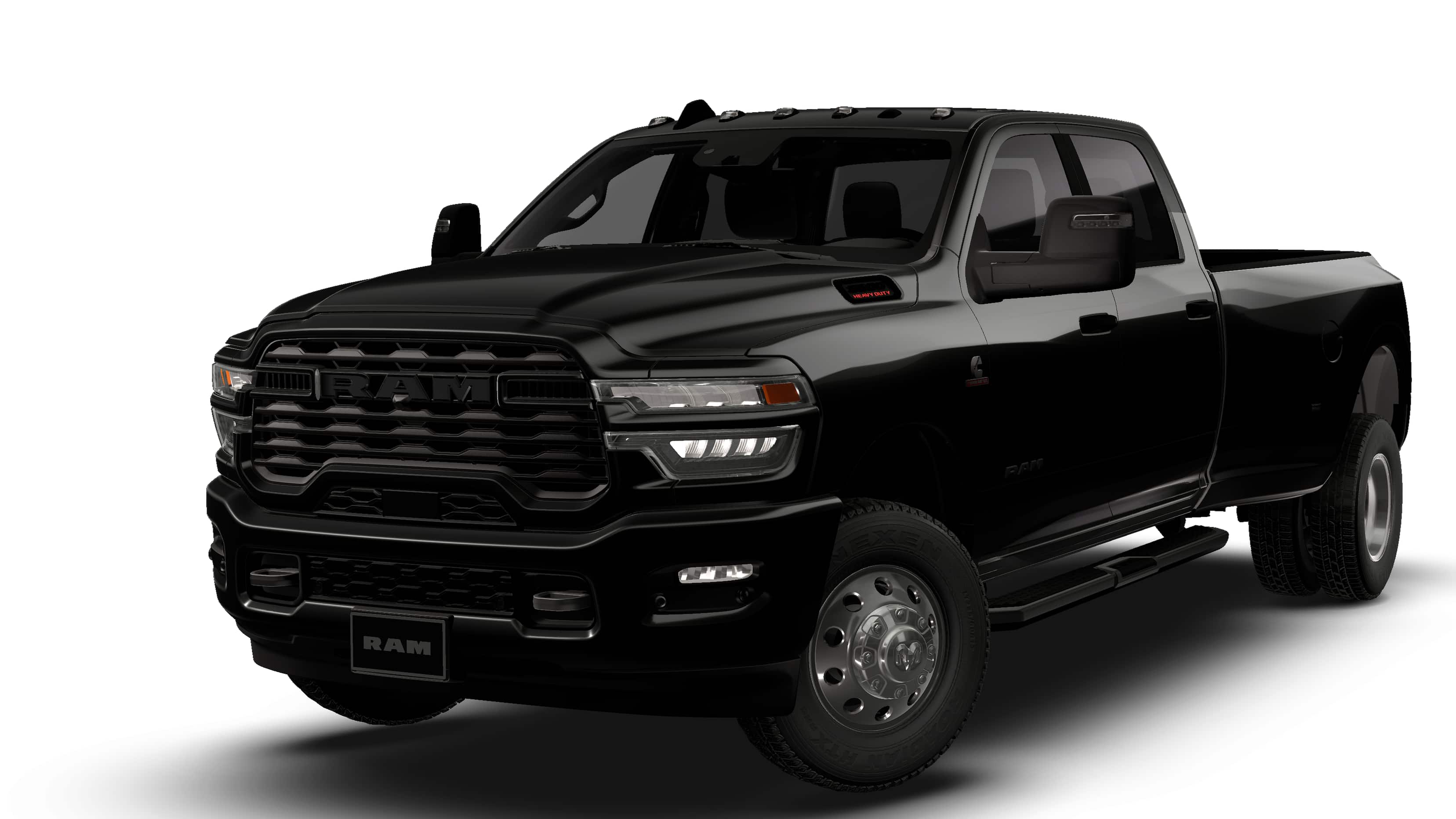 2026 RAM Ram 3500 RAM 3500 LONE STAR CREW CAB 4X4 8' BOX in Diamond Black Crystal Pearl-Coat Exterior Paint — front three-quarter view