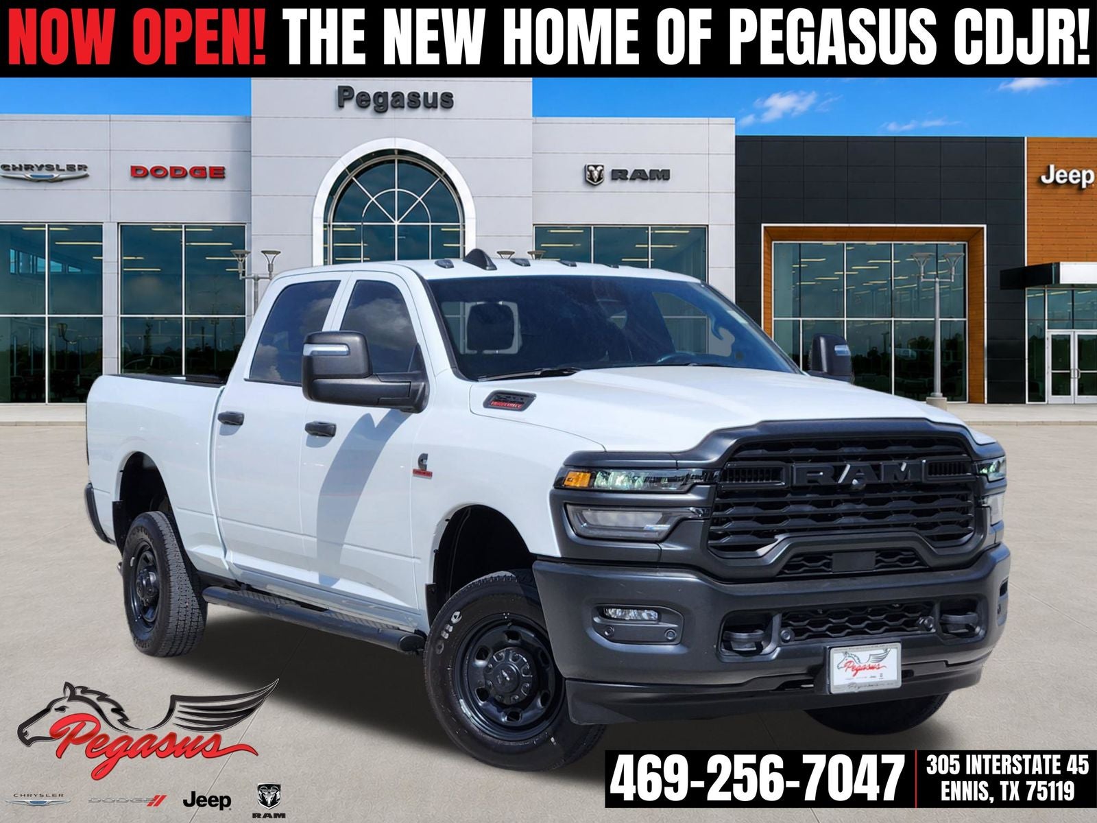 2025 RAM Ram 2500 Tradesman Crew Cab 4x4 6'4' Box in Bright White Clearcoat — front three-quarter view