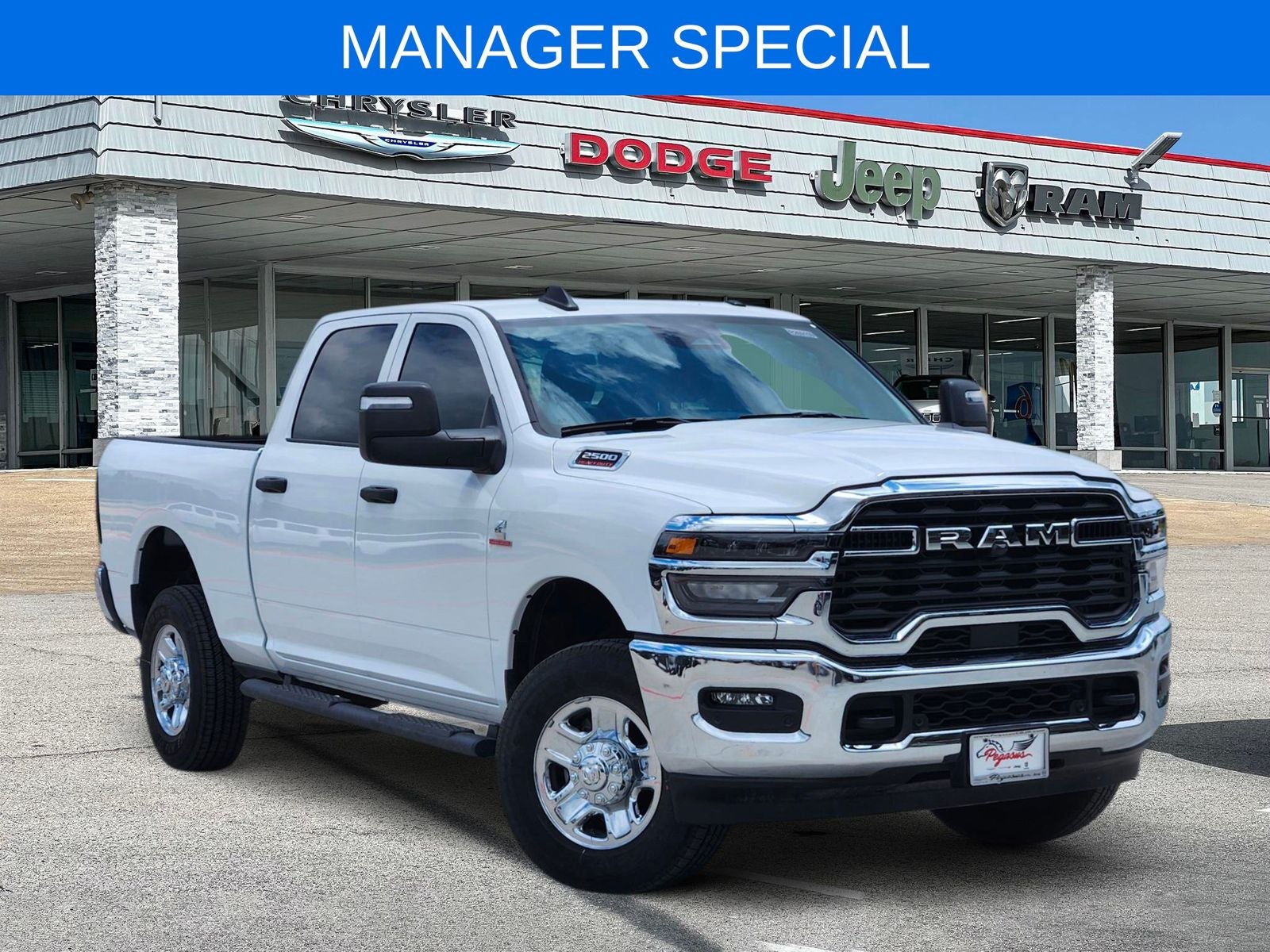 2026 RAM Ram 2500 RAM 2500 TRADESMAN CREW CAB 4X4 6'4' BOX in Bright White Clear-Coat Exterior Paint — front three-quarter view