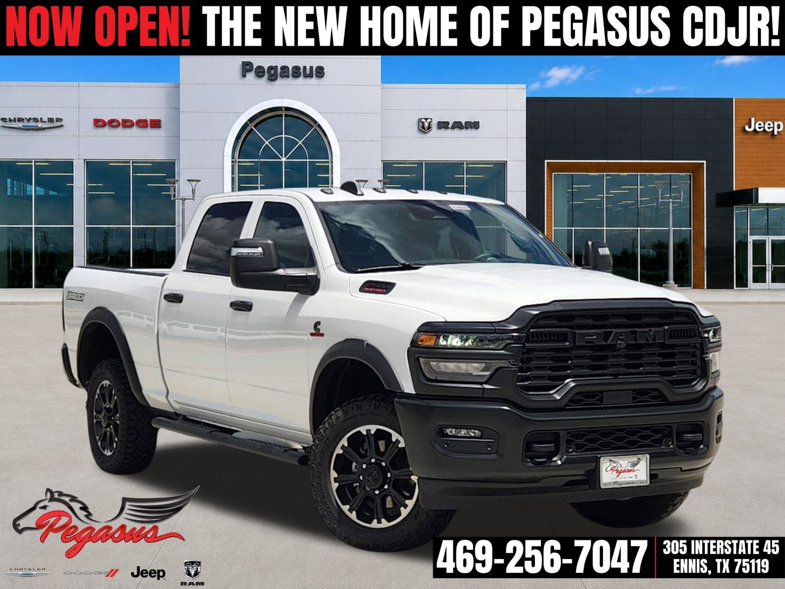 2026 RAM Ram 2500 RAM 2500 WARLOCK CREW CAB 4X4 6'4' BOX in Bright White Clear-Coat Exterior Paint — front three-quarter view