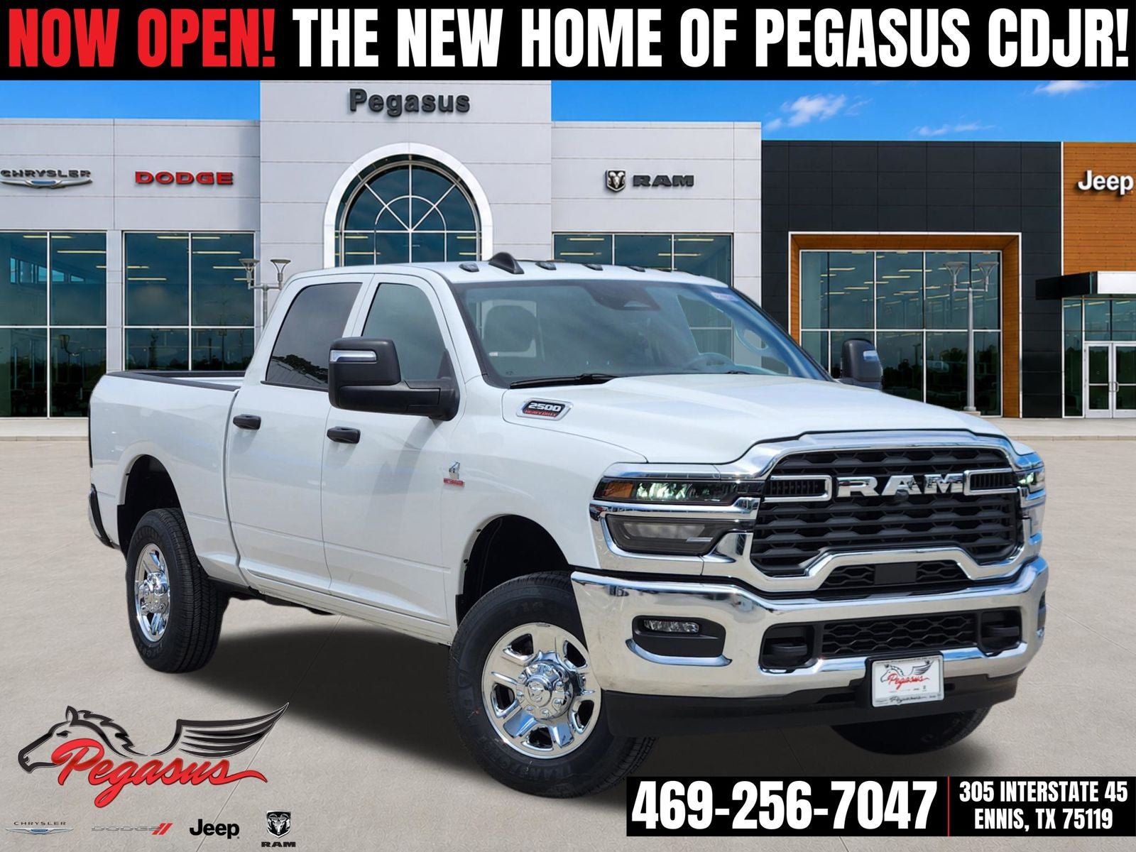 2026 RAM Ram 2500 RAM 2500 TRADESMAN CREW CAB 4X4 6'4' BOX in Bright White Clear-Coat Exterior Paint — front three-quarter view
