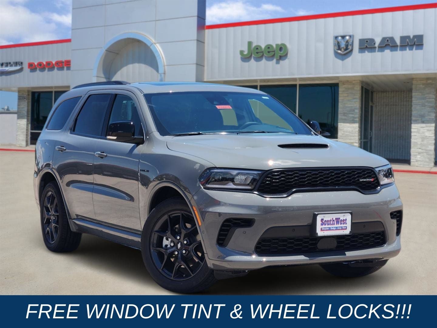 2026 Dodge Durango DURANGO GT PLUS AWD HEMI V8 in Destroyer Gray Clear-Coat Exterior Paint — front three-quarter view