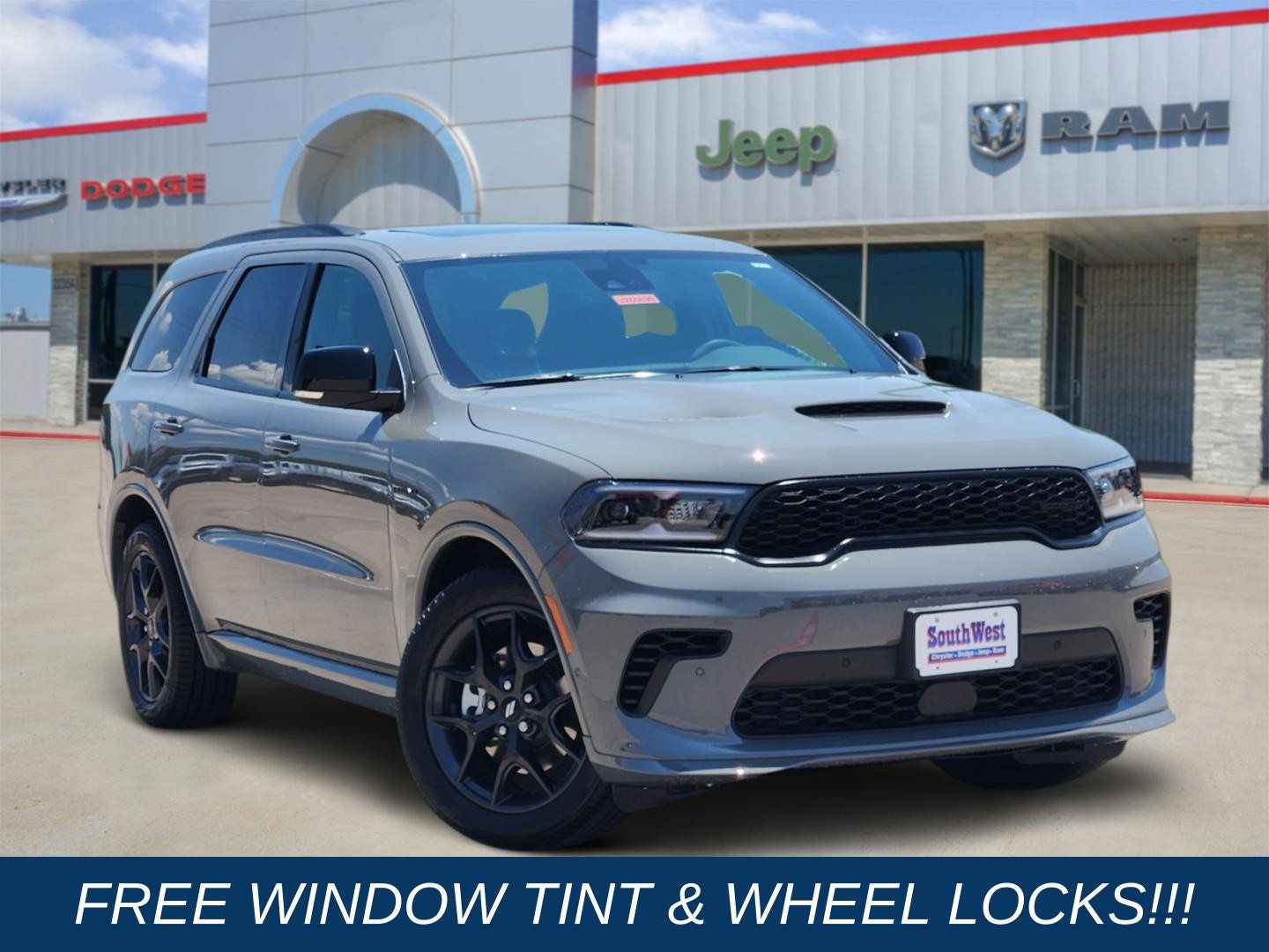 2026 Dodge Durango DURANGO GT PLUS AWD HEMI V8 in Destroyer Gray Clear-Coat Exterior Paint — front three-quarter view