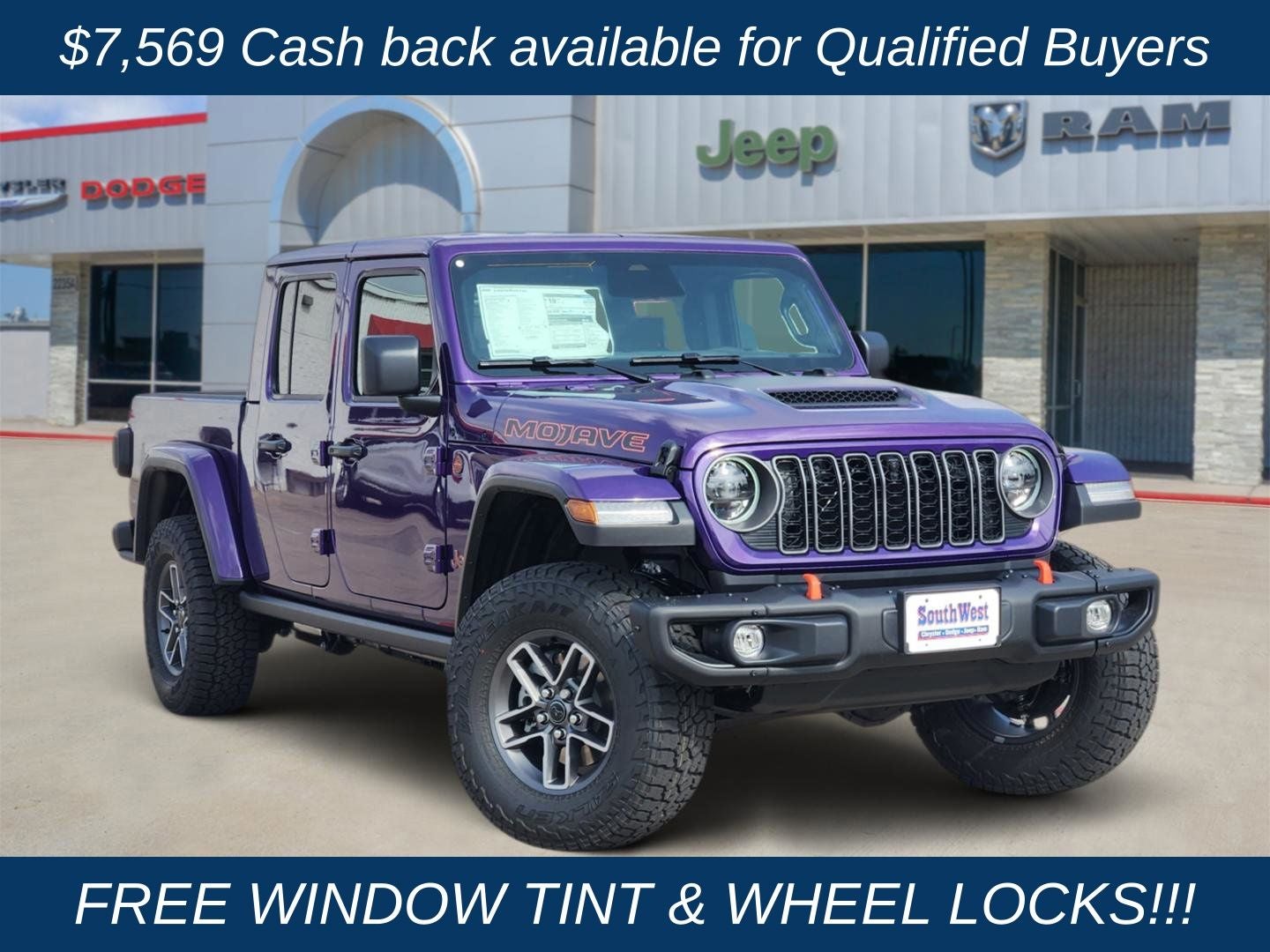 2026 Jeep Gladiator GLADIATOR MOJAVE X 4X4 in Reign Exterior Paint — front three-quarter view