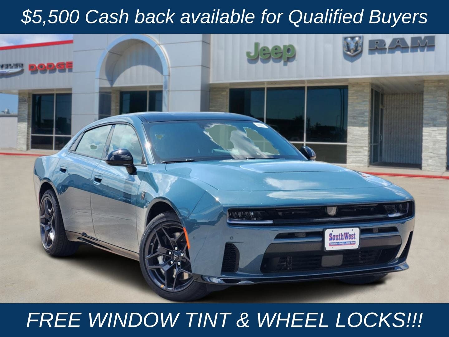 2026 Dodge Charger CHARGER SCAT PACK 4-DOOR AWD in Sub-Zero Exterior Paint — front three-quarter view