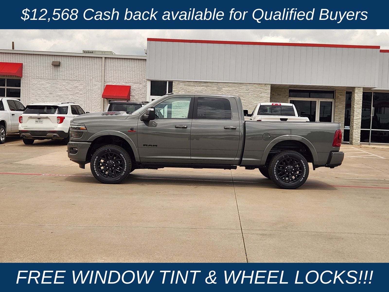 2026 RAM Ram 2500 RAM 2500 LIMITED CREW CAB 4X4 6'4' BOX in Ceramic Gray Clear-Coat Exterior Paint — front three-quarter view