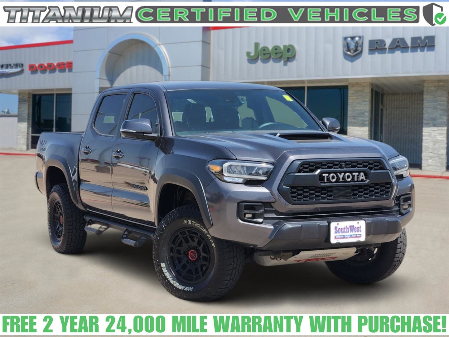 2023 Toyota Tacoma TRD Pro in Magnetic Gray Metallic — front three-quarter view