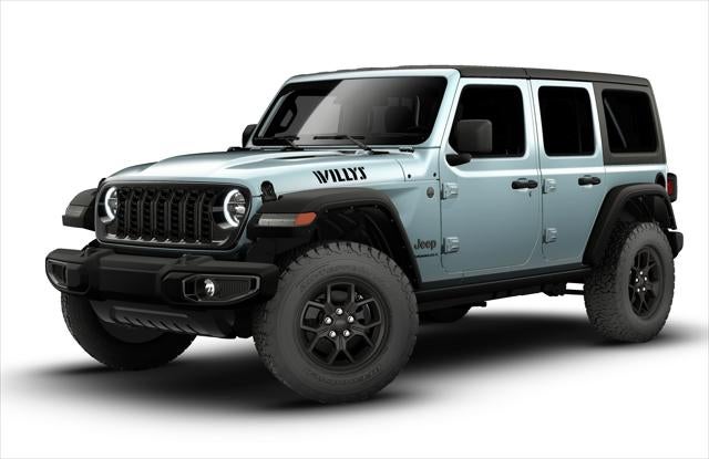 2026 Jeep Wrangler WRANGLER 4-DOOR WILLYS in Earl Clearcoat — front three-quarter view