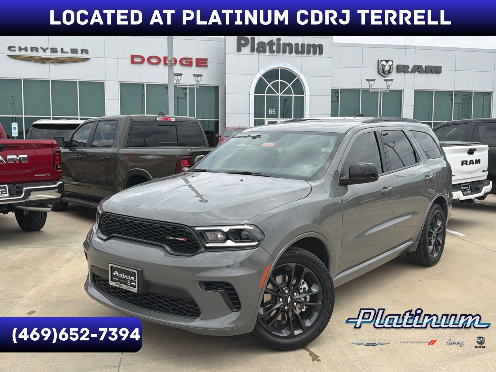 2026 Dodge Durango DURANGO GT RWD in Destroyer Gray Clear-Coat Exterior Paint — front three-quarter view