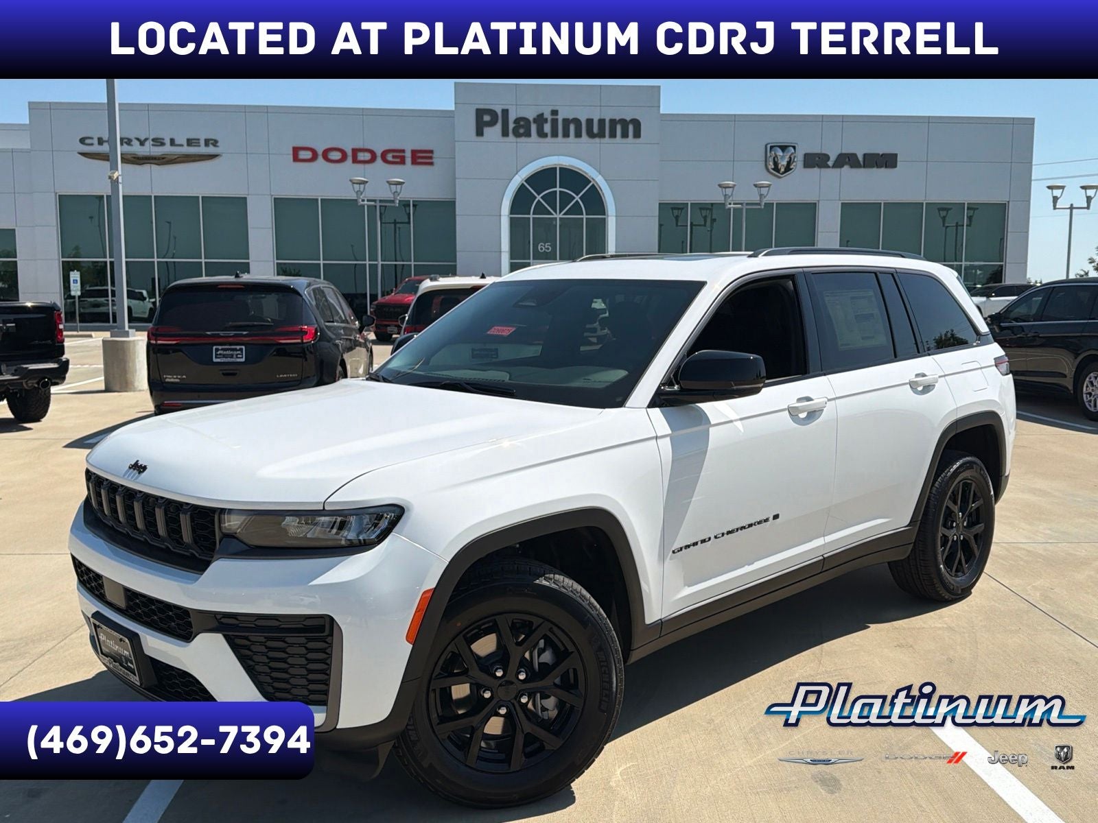 2026 Jeep Grand Cherokee GRAND CHEROKEE LAREDO ALTITUDE 4X4 in Bright White Clear-Coat Exterior Paint — front three-quarter view