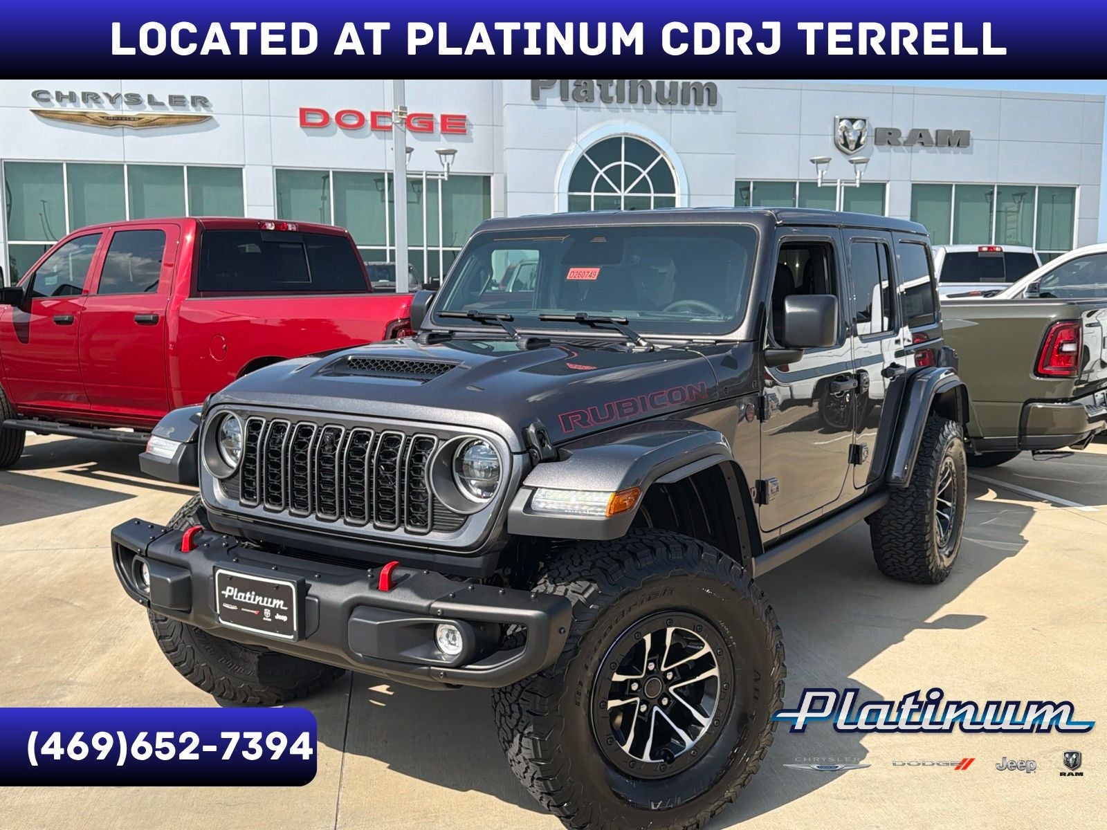 2026 Jeep Wrangler WRANGLER 4-DOOR RUBICON X in Granite Crystal Metallic Clear-Coat Exterior Paint — front three-quarter view