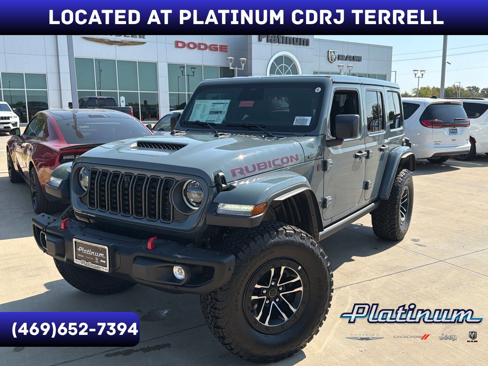 2026 Jeep Wrangler WRANGLER 4-DOOR RUBICON X in Anvil Clear-Coat Exterior Paint — front three-quarter view