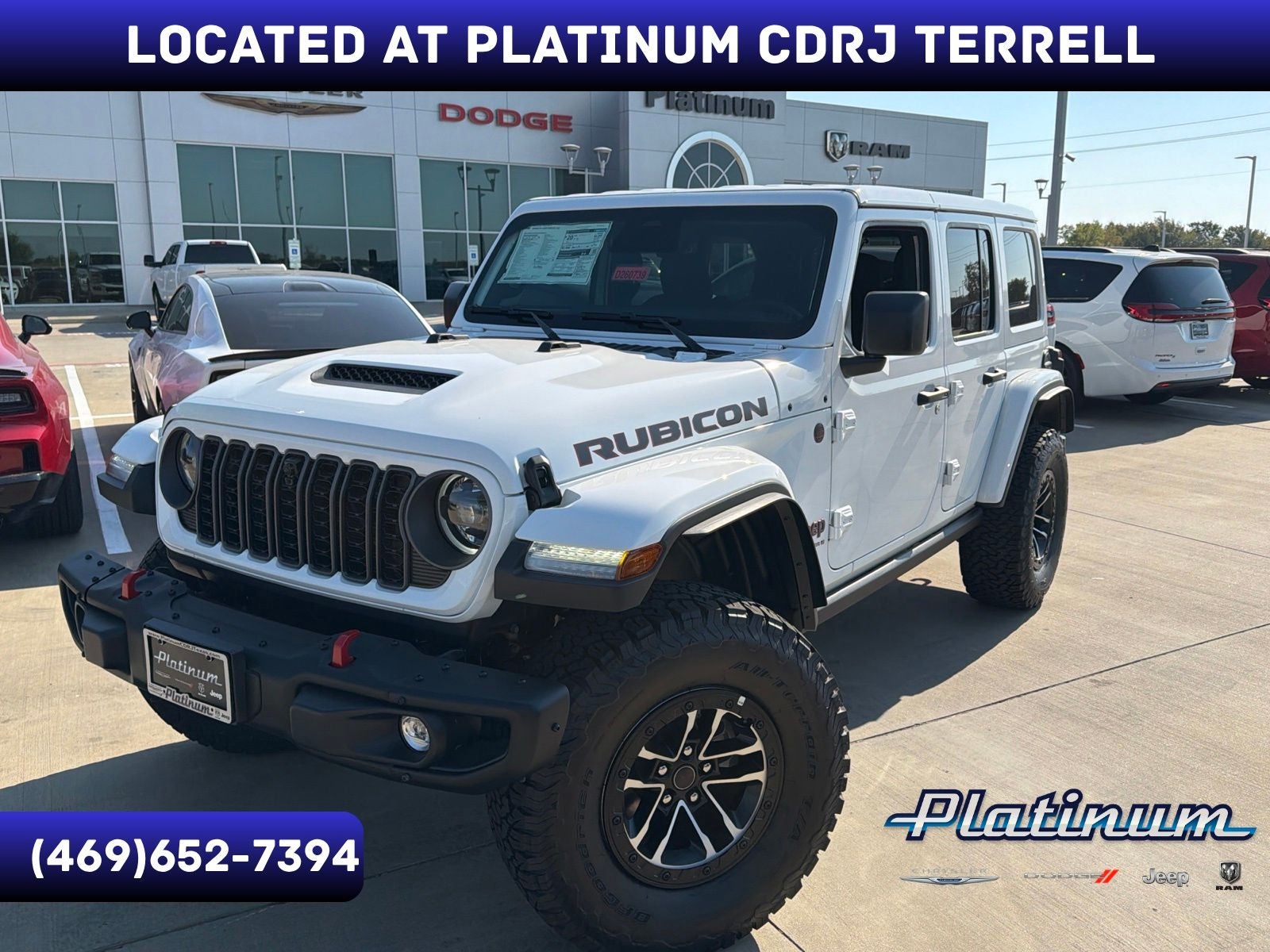 2026 Jeep Wrangler WRANGLER 4-DOOR RUBICON X in Bright White Clear-Coat Exterior Paint — front three-quarter view