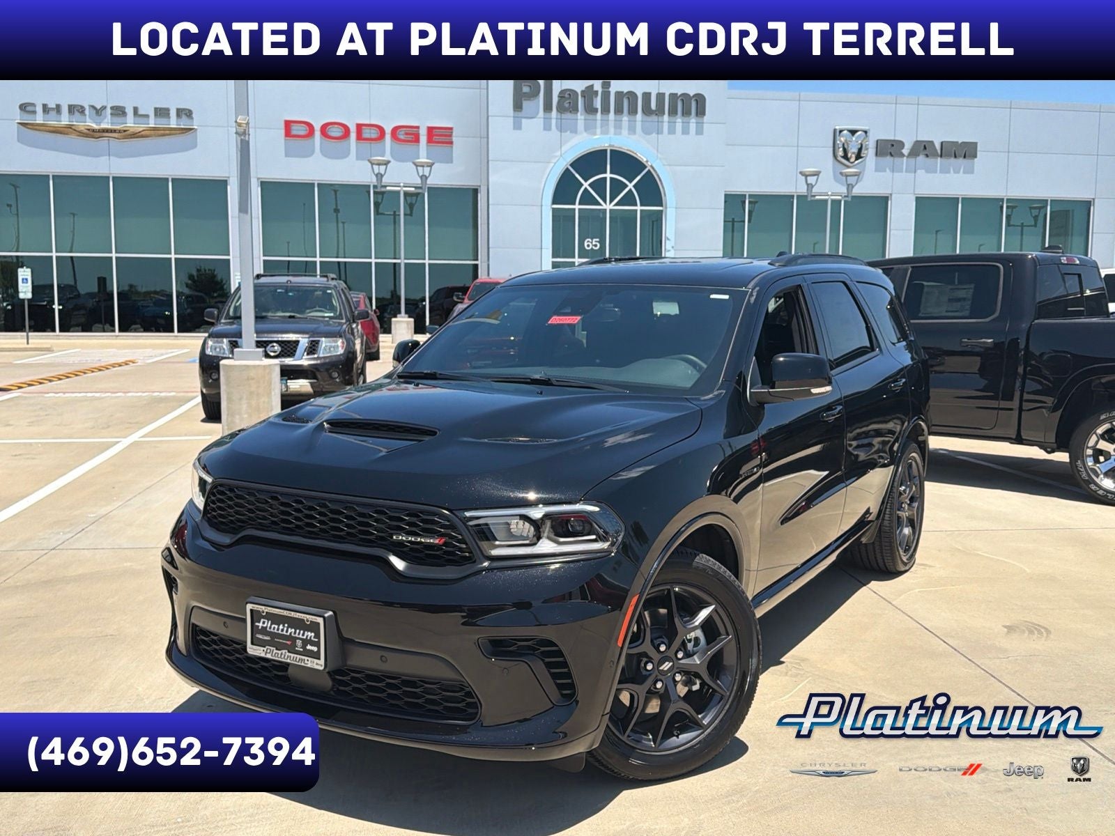 2026 Dodge Durango DURANGO GT PLUS AWD HEMI V8 in Diamond Black Clear-Coat Exterior Paint — front three-quarter view