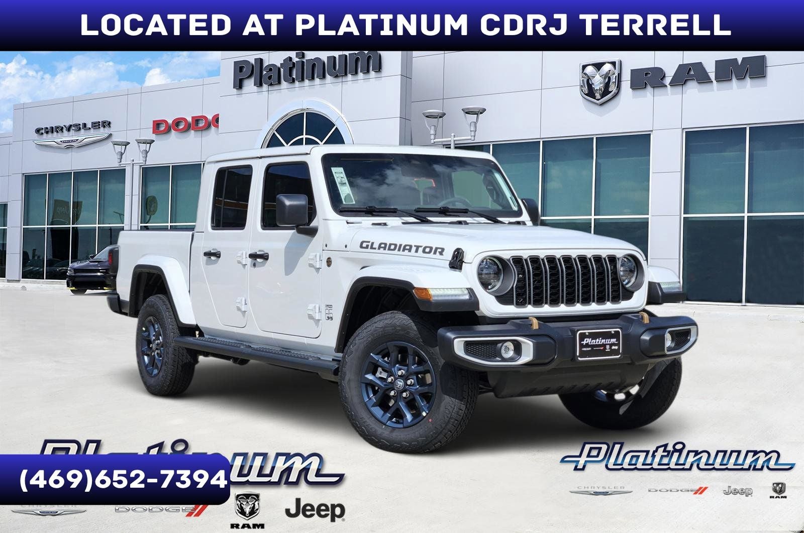 2026 Jeep Gladiator GLADIATOR 85TH ANNIVERSARY EDITION 4X4 in Bright White Clear-Coat Exterior Paint — front three-quarter view