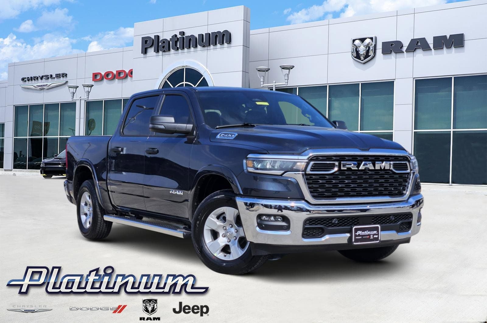 2026 RAM Ram 1500 RAM 1500 BIG HORN CREW CAB 4X2 5'7' BOX in Forged Blue Metallic Exterior Paint — front three-quarter view