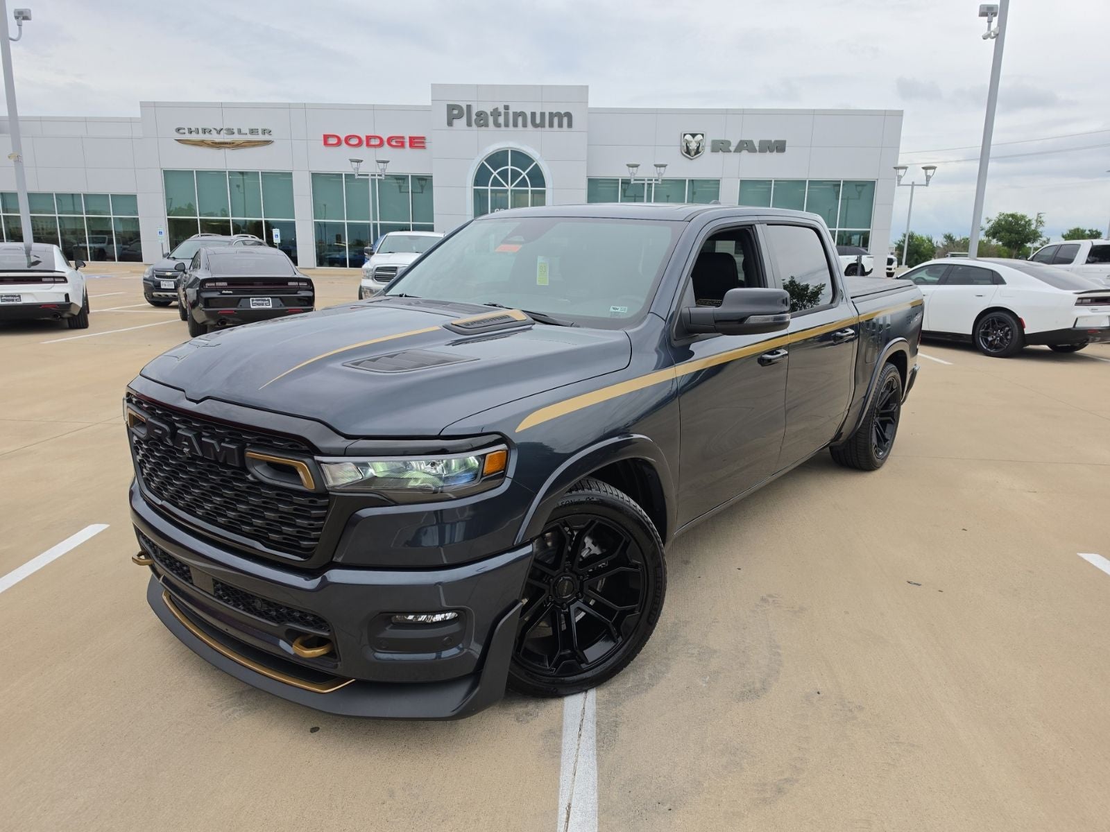 2026 RAM Ram 1500 RAM 1500 BIG HORN CREW CAB 4X4 5'7' BOX in Forged Blue Metallic Exterior Paint — front three-quarter view