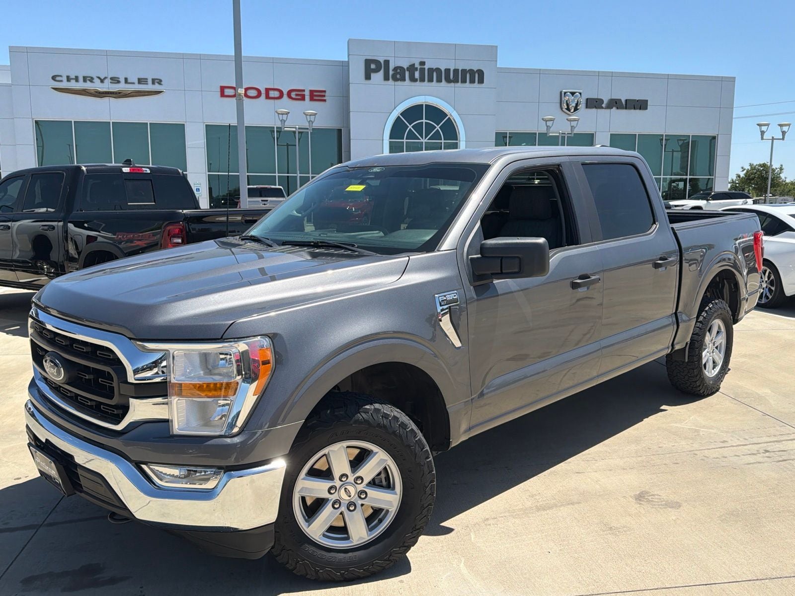 2022 Ford F-150 XLT in Gray Metallic — front three-quarter view