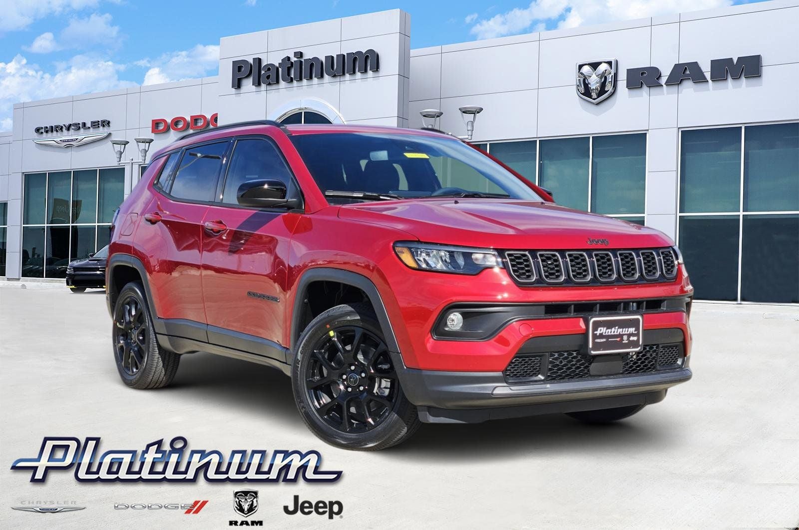 2026 Jeep Compass COMPASS LATITUDE ALTITUDE 4X4 in Red Hot Pearl-Coat Exterior Paint — front three-quarter view