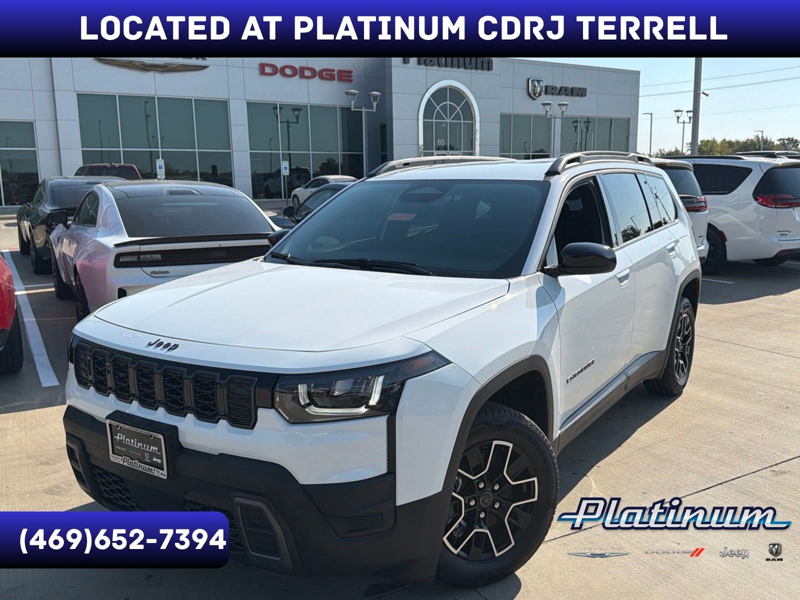 2026 Jeep Cherokee CHEROKEE 4X4 in Bright White Clear-Coat Exterior Paint — front three-quarter view