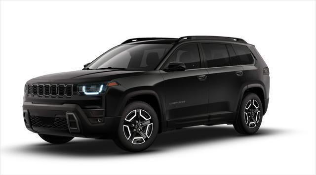 2026 Jeep Cherokee CHEROKEE LAREDO 4X4 in Diamond Black Crystal Pearl-Coat Exterior Paint — front three-quarter view