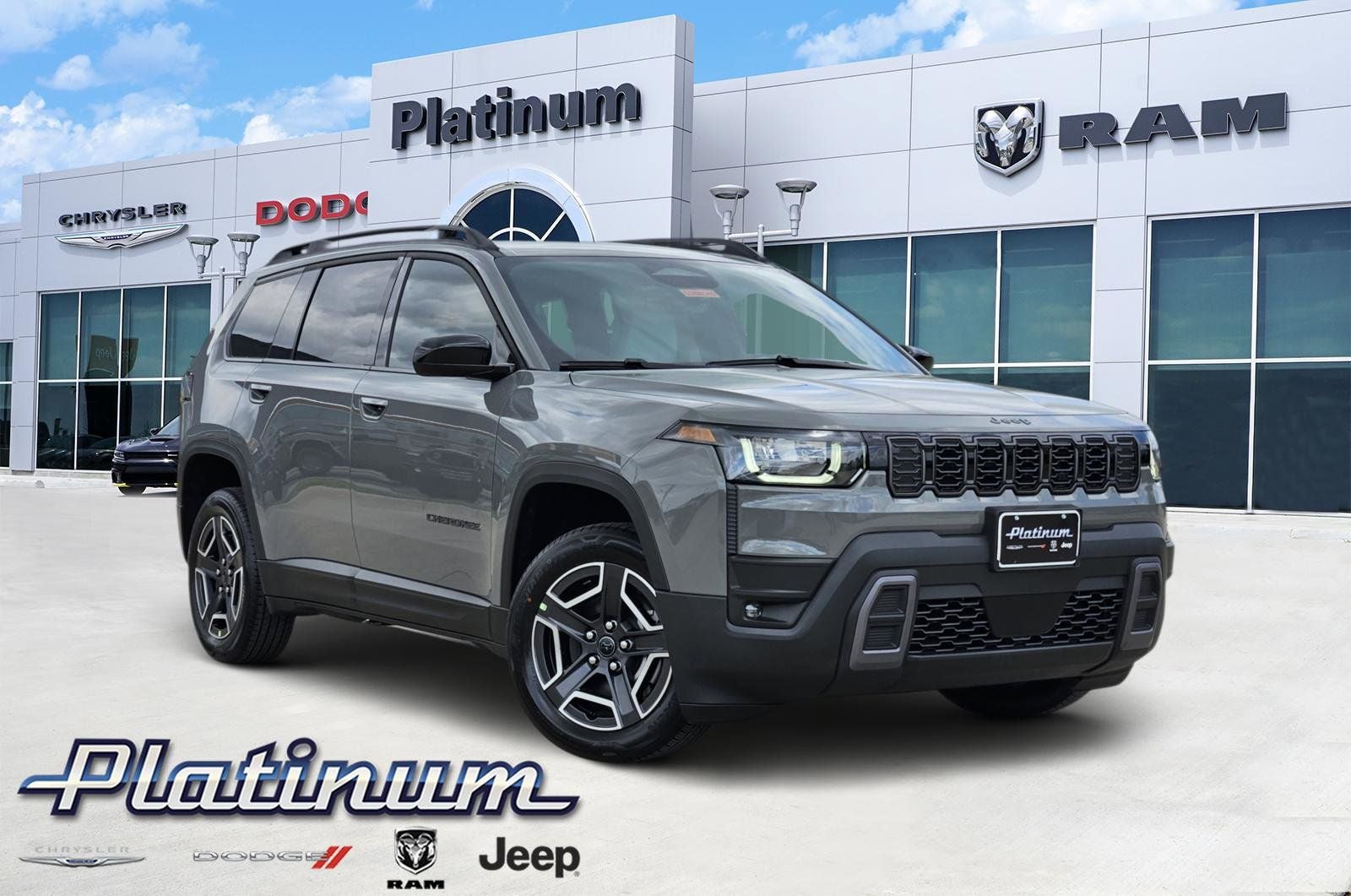 2026 Jeep Cherokee CHEROKEE LAREDO 4X4 in Sting-Gray Clear-Coat Exterior Paint — front three-quarter view