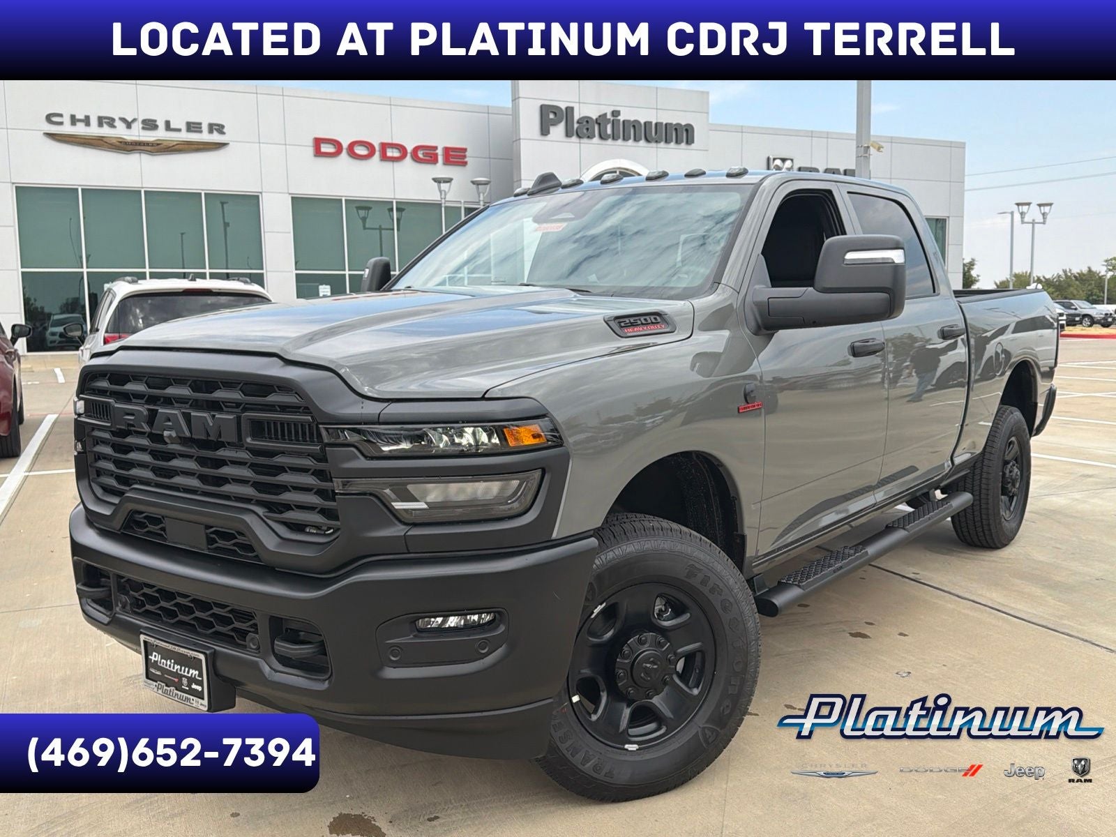 2026 RAM Ram 2500 RAM 2500 TRADESMAN CREW CAB 4X4 6'4' BOX in Ceramic Gray Clear-Coat Exterior Paint — front three-quarter view
