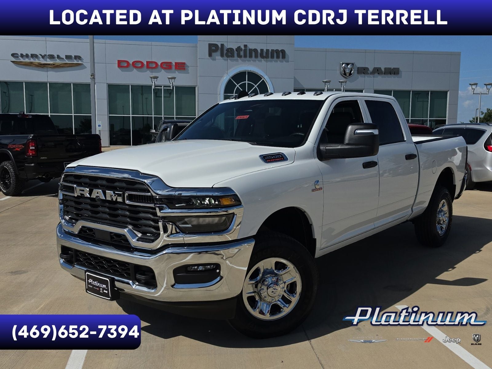 2026 RAM Ram 2500 RAM 2500 TRADESMAN CREW CAB 4X4 6'4' BOX in Bright White Clear-Coat Exterior Paint — front three-quarter view