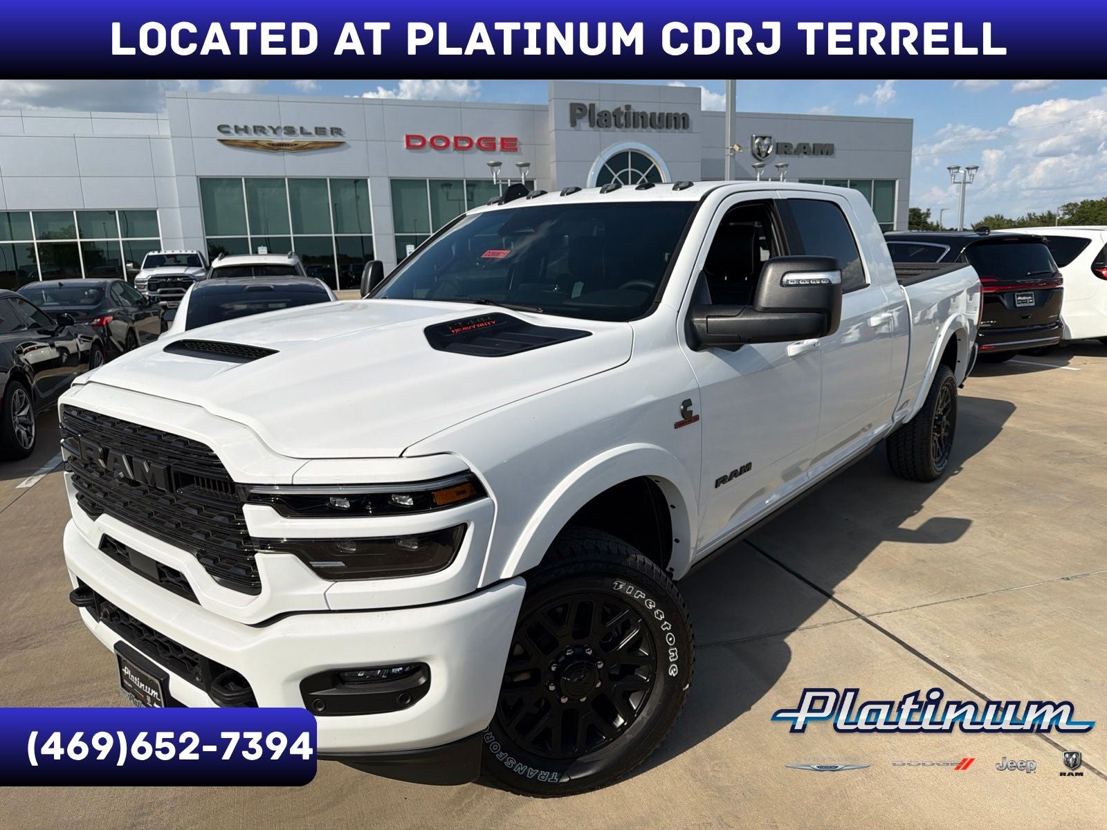 2026 RAM Ram 2500 RAM 2500 LIMITED MEGA CAB 4X4 6'4' BOX in Bright White Clear-Coat Exterior Paint — front three-quarter view