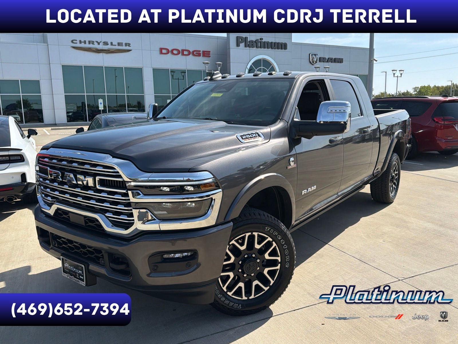 2026 RAM Ram 2500 RAM 2500 LIMITED LONGHORN MEGA CAB 4X4 6'4' BOX in Granite Crystal Metallic Clear-Coat Exterior Paint — front...