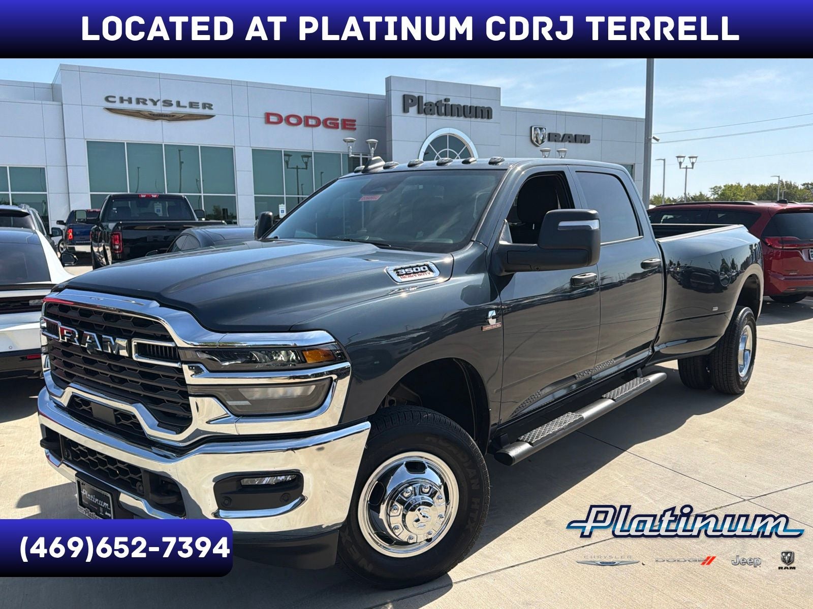 2026 RAM Ram 3500 RAM 3500 TRADESMAN CREW CAB 4X4 8' BOX in Forged Blue Metallic Exterior Paint — front three-quarter view