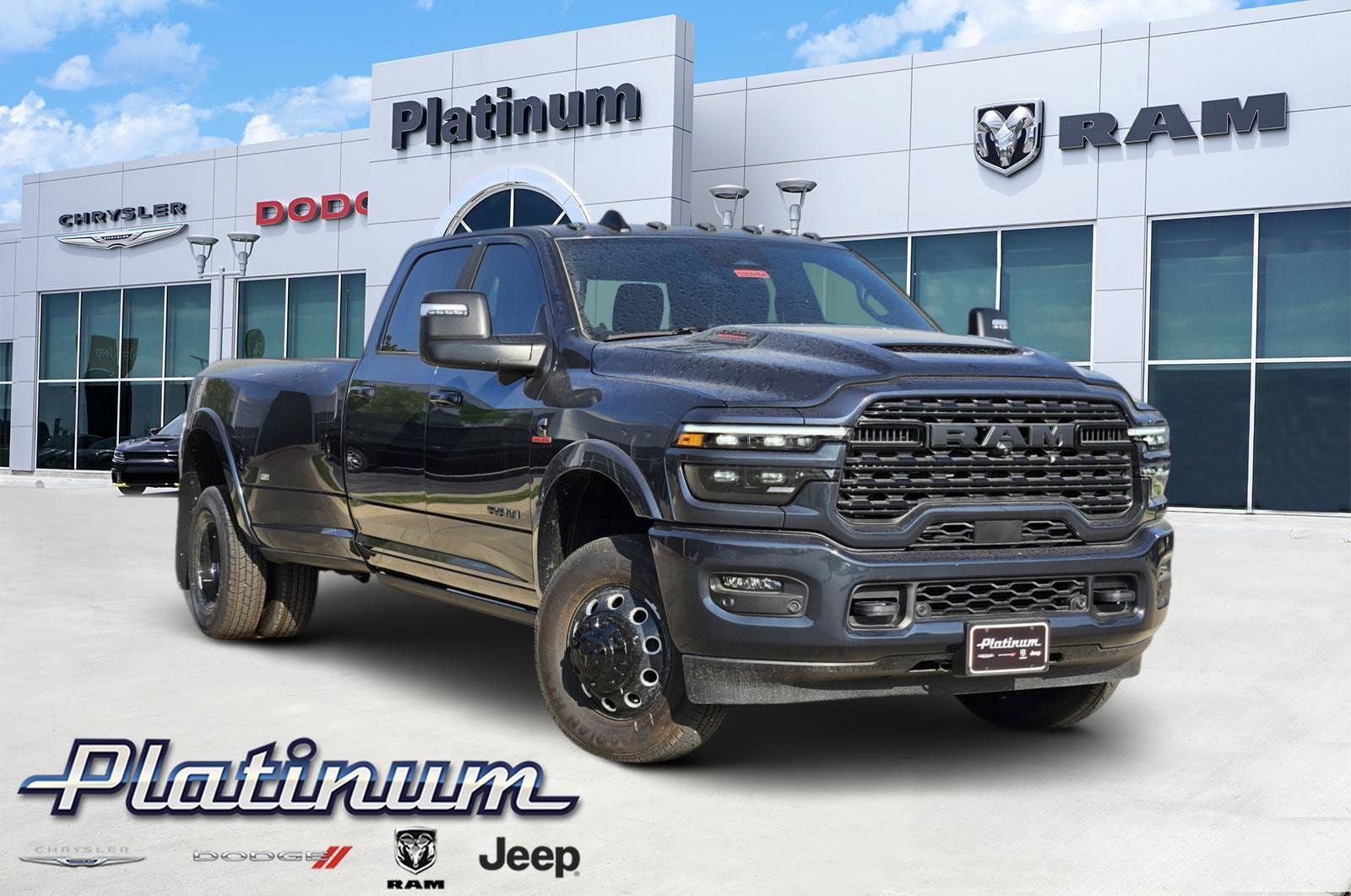 2026 RAM Ram 3500 RAM 3500 LIMITED CREW CAB 4X4 8' BOX in Forged Blue Metallic Exterior Paint — front three-quarter view