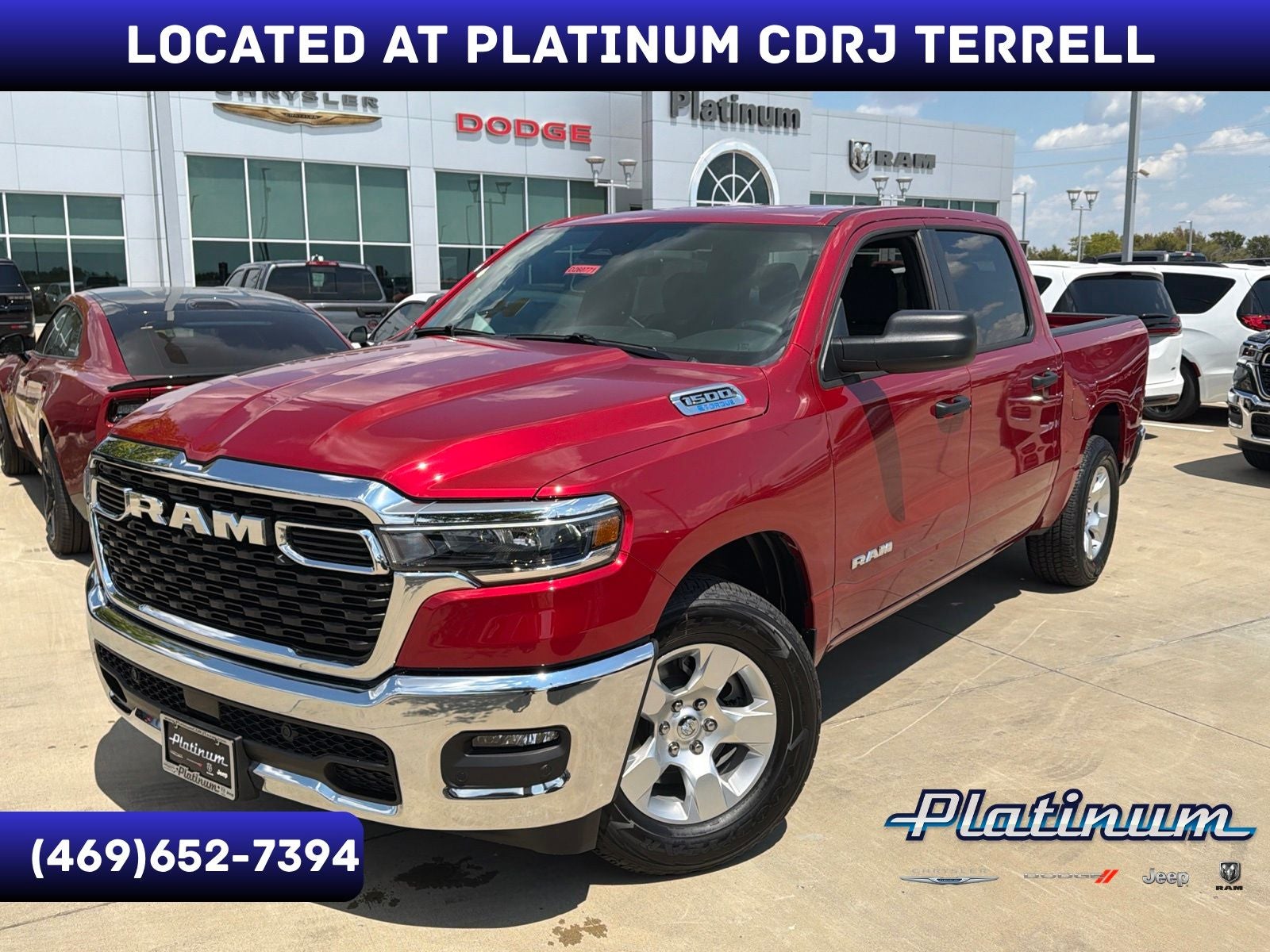 2026 RAM Ram 1500 RAM 1500 LONE STAR CREW CAB 4X2 5'7' BOX in Molten Red Pearl-Coat Exterior Paint — front three-quarter view