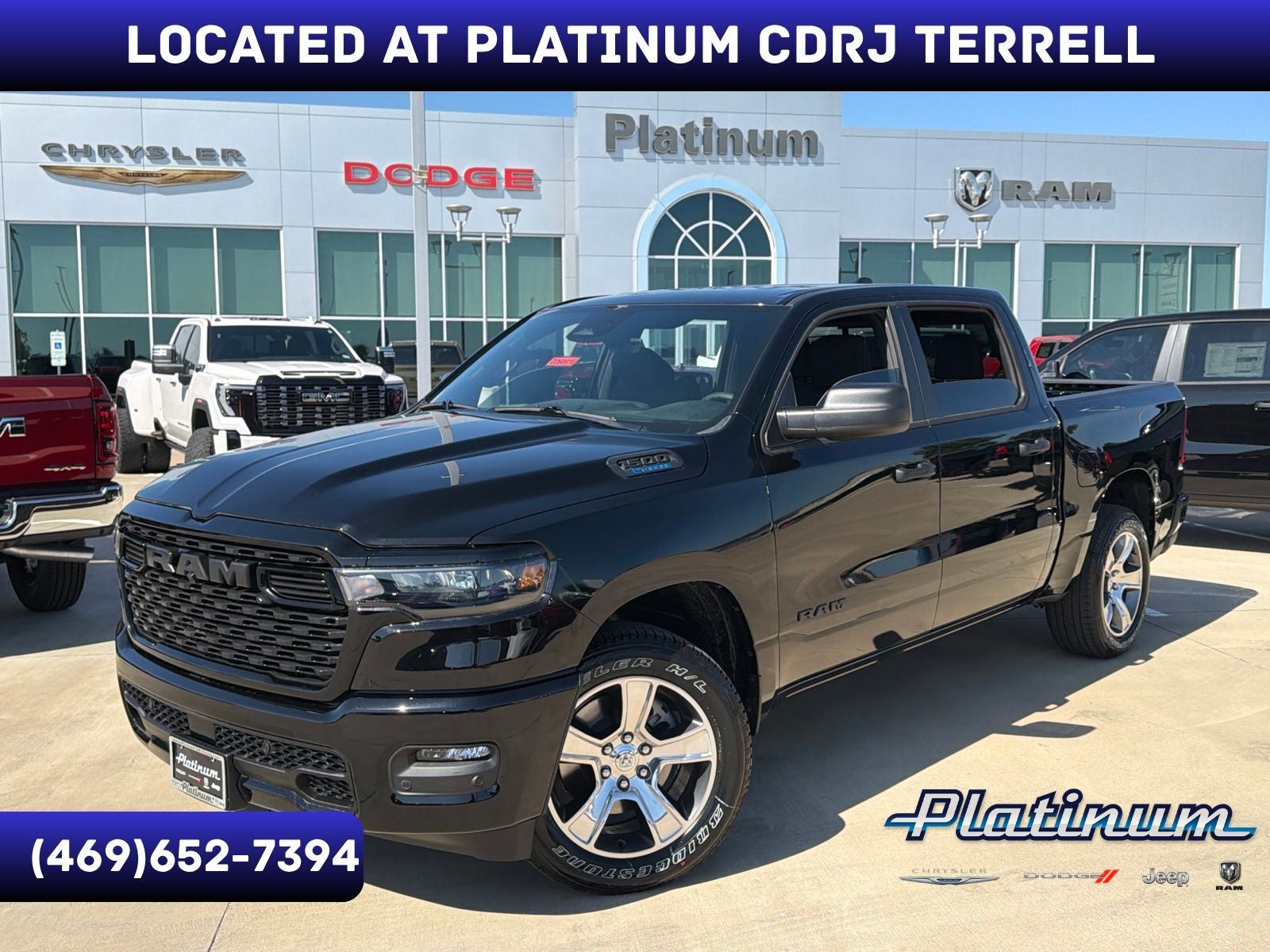 2026 RAM Ram 1500 RAM 1500 EXPRESS CREW CAB 4X2 5'7' BOX in Diamond Black Crystal Pearl-Coat Exterior Paint — front three-quarter view