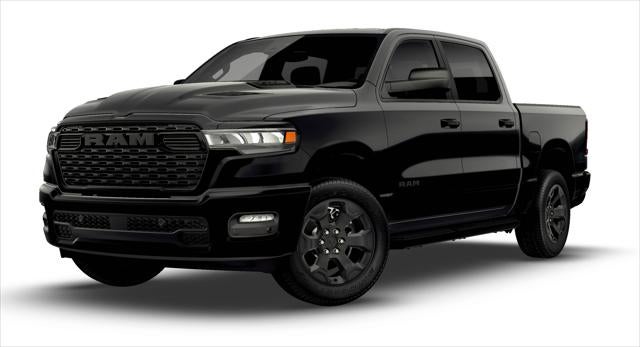 2026 RAM Ram 1500 RAM 1500 EXPRESS CREW CAB 4X4 5'7' BOX in Diamond Black Crystal Pearl-Coat Exterior Paint — front three-quarter view