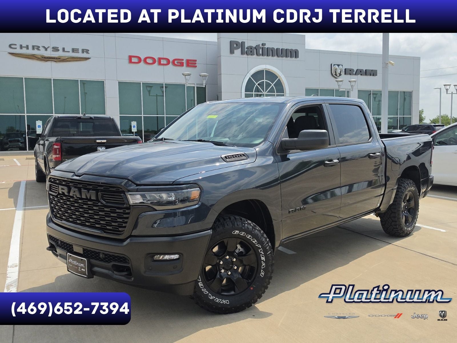 2026 RAM Ram 1500 RAM 1500 WARLOCK CREW CAB 4X4 5'7' BOX in Forged Blue Metallic Exterior Paint — front three-quarter view