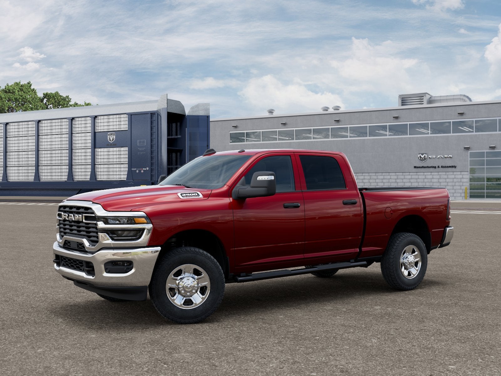 2026 RAM Ram 2500 RAM 2500 TRADESMAN CREW CAB 4X4 6'4' BOX in Molten Red Pearl-Coat Exterior Paint — front three-quarter view