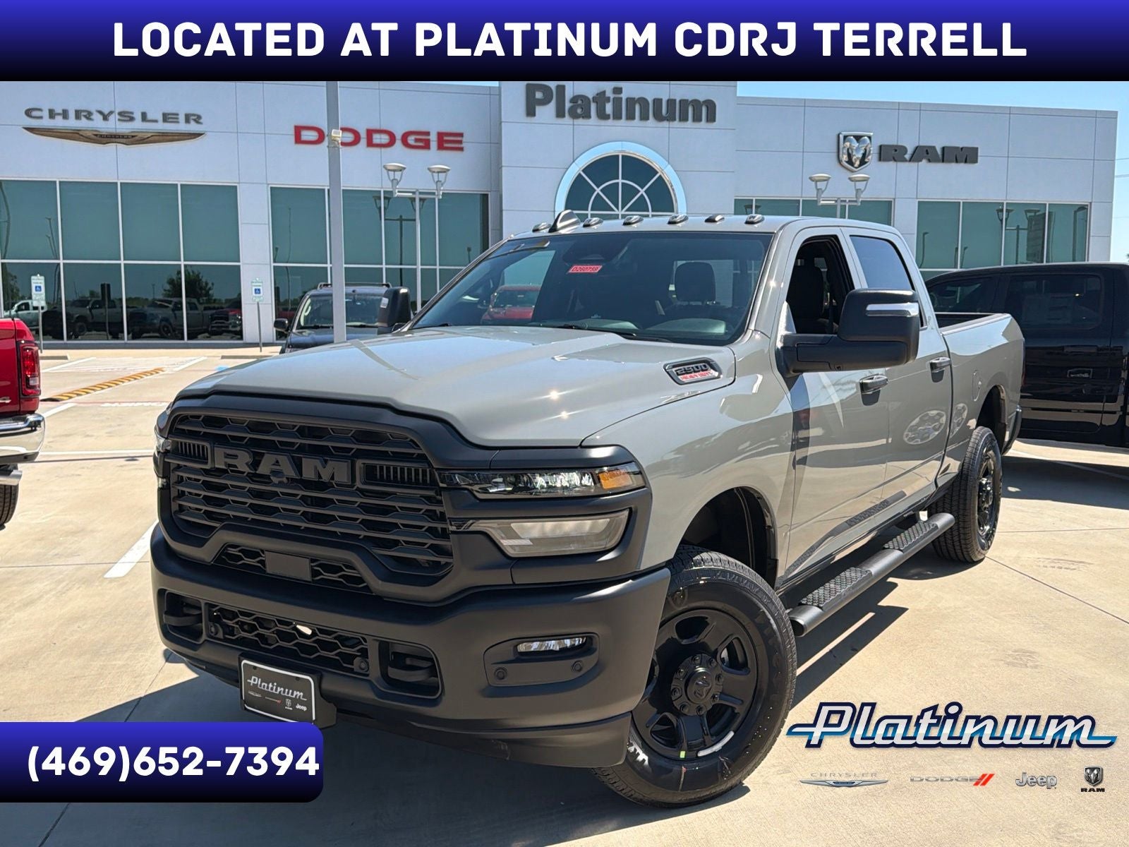 2026 RAM Ram 2500 RAM 2500 TRADESMAN CREW CAB 4X4 6'4' BOX in Ceramic Gray Clear-Coat Exterior Paint — front three-quarter view