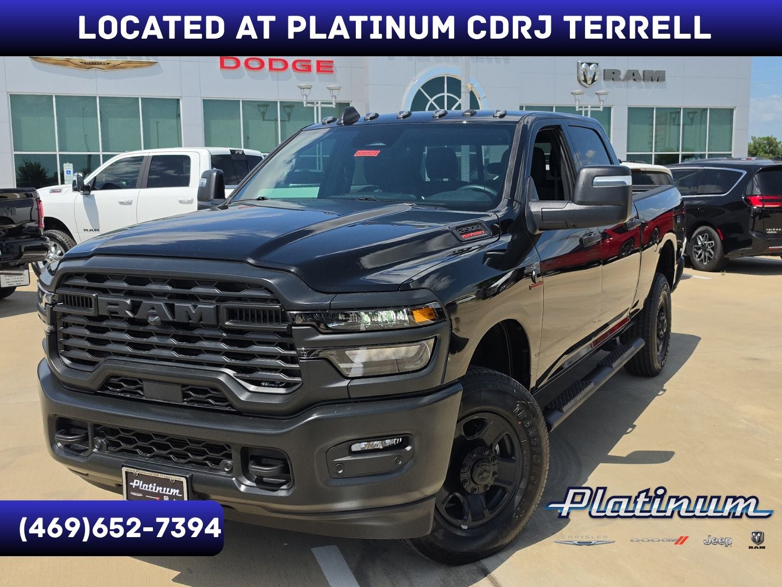2026 RAM Ram 2500 RAM 2500 TRADESMAN CREW CAB 4X4 6'4' BOX in Diamond Black Crystal Pearl-Coat Exterior Paint — front three-quarter view