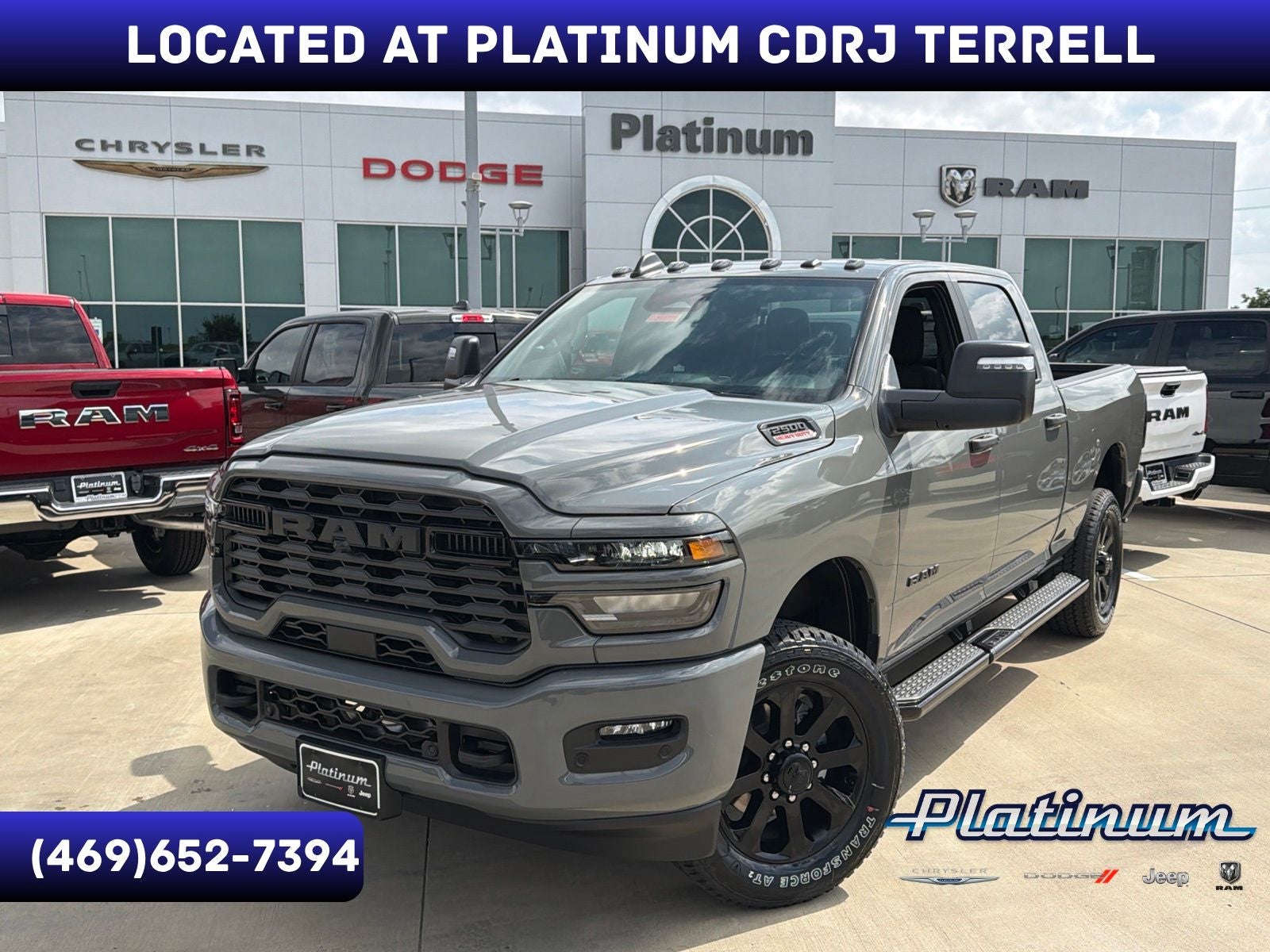 2026 RAM Ram 2500 RAM 2500 LONE STAR CREW CAB 4X4 6'4' BOX in Ceramic Gray Clear-Coat Exterior Paint — front three-quarter view